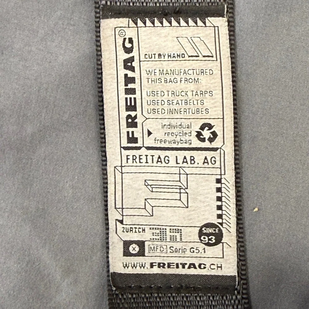 FREITAG F14 DEXTER Messenger Yellow & Green Black Vintage Recycled Tarpaulin